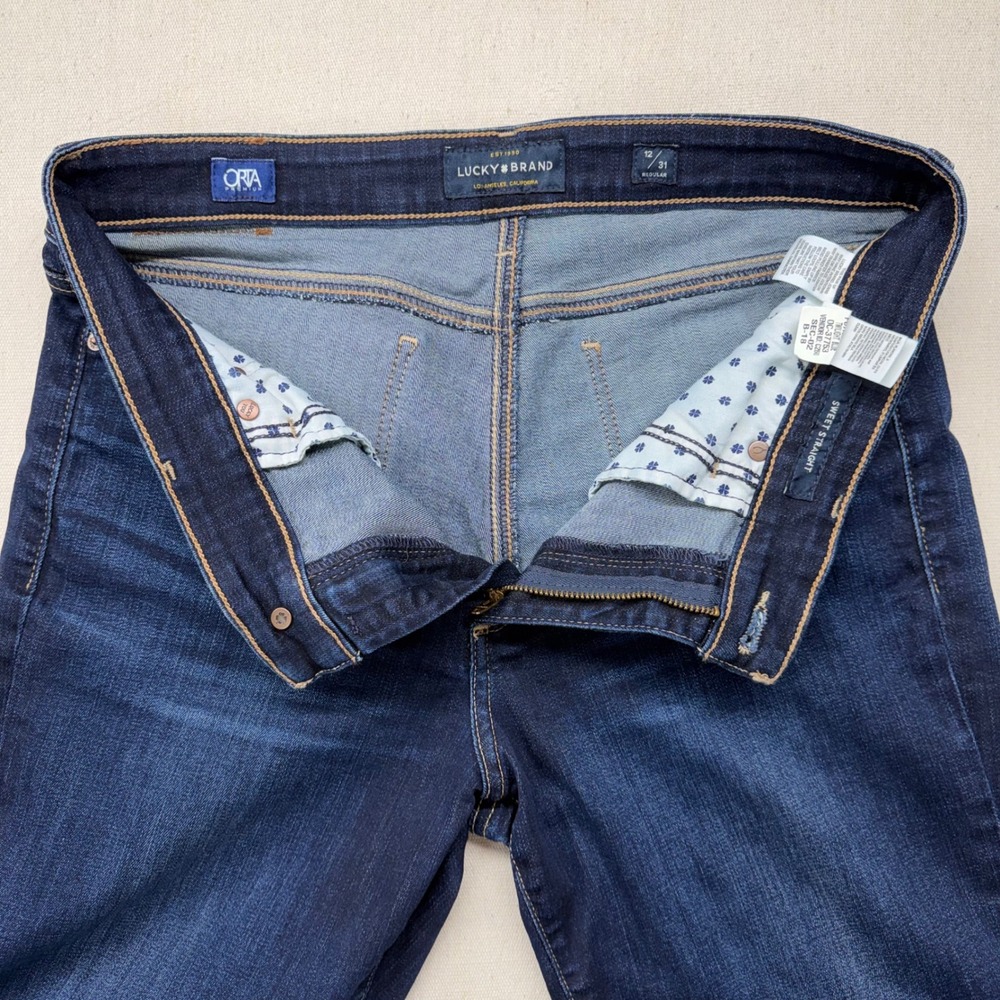 Lucky Brand Sweet Straight Jeans Womens 12/31 Twilight Blue Dark Wash Stretch - Picture 5 of 13